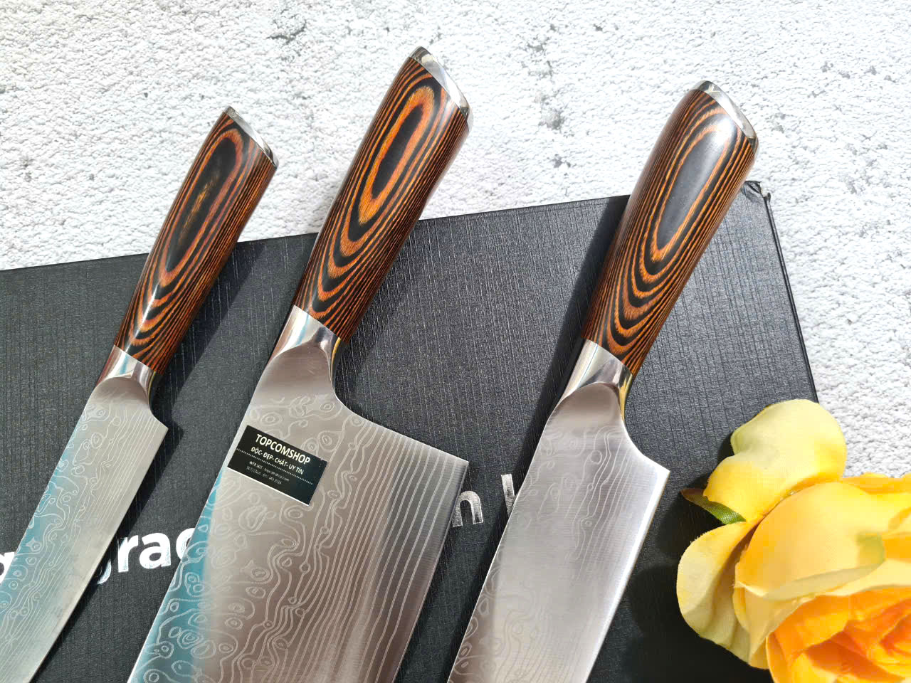 BỘ 3 DAO BẾP NHẬT THÉP DAMASCUS DT2