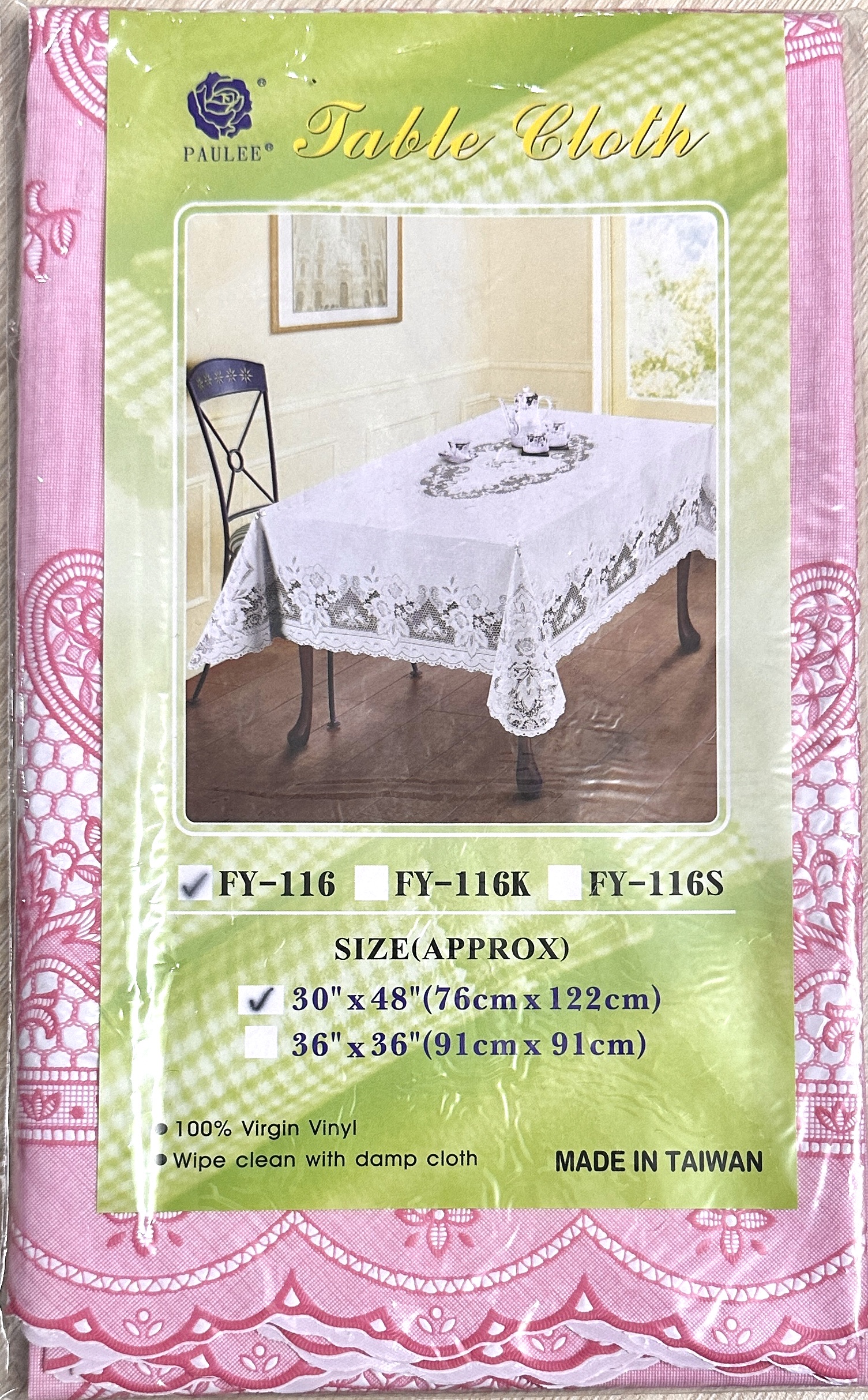 Khăn Trải Bàn PAULEE - FY-116 Hồng 76x122 cm - không thấm nước