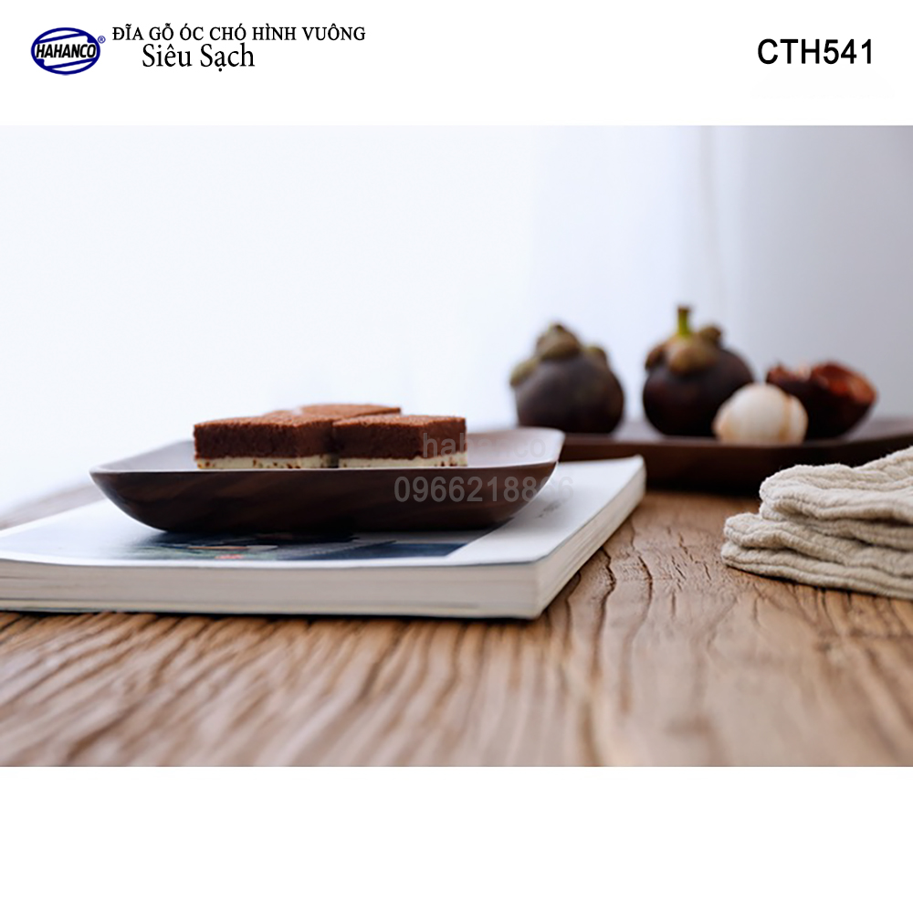 Đĩa vuông gỗ Óc Chó nhập khẩu Mỹ nguyên khối - hàng Xuất Khẩu Châu Âu - CTH541 - đựng đồ ăn/trang trí - đĩa bánh mì/trái cây/ bít tết/ pizza/ phụ kiện chụp ảnh, bày món ăn trong nhà hàng - Sang trọng trên bàn ăn
