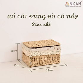Giỏ mây có nắp đựng đồ, đựng thức ăn, phụ kiện, thích hợp trang trí decor trong nhà, giúp nhà bạn và nơi làm việc gọn gàng hơn nữa