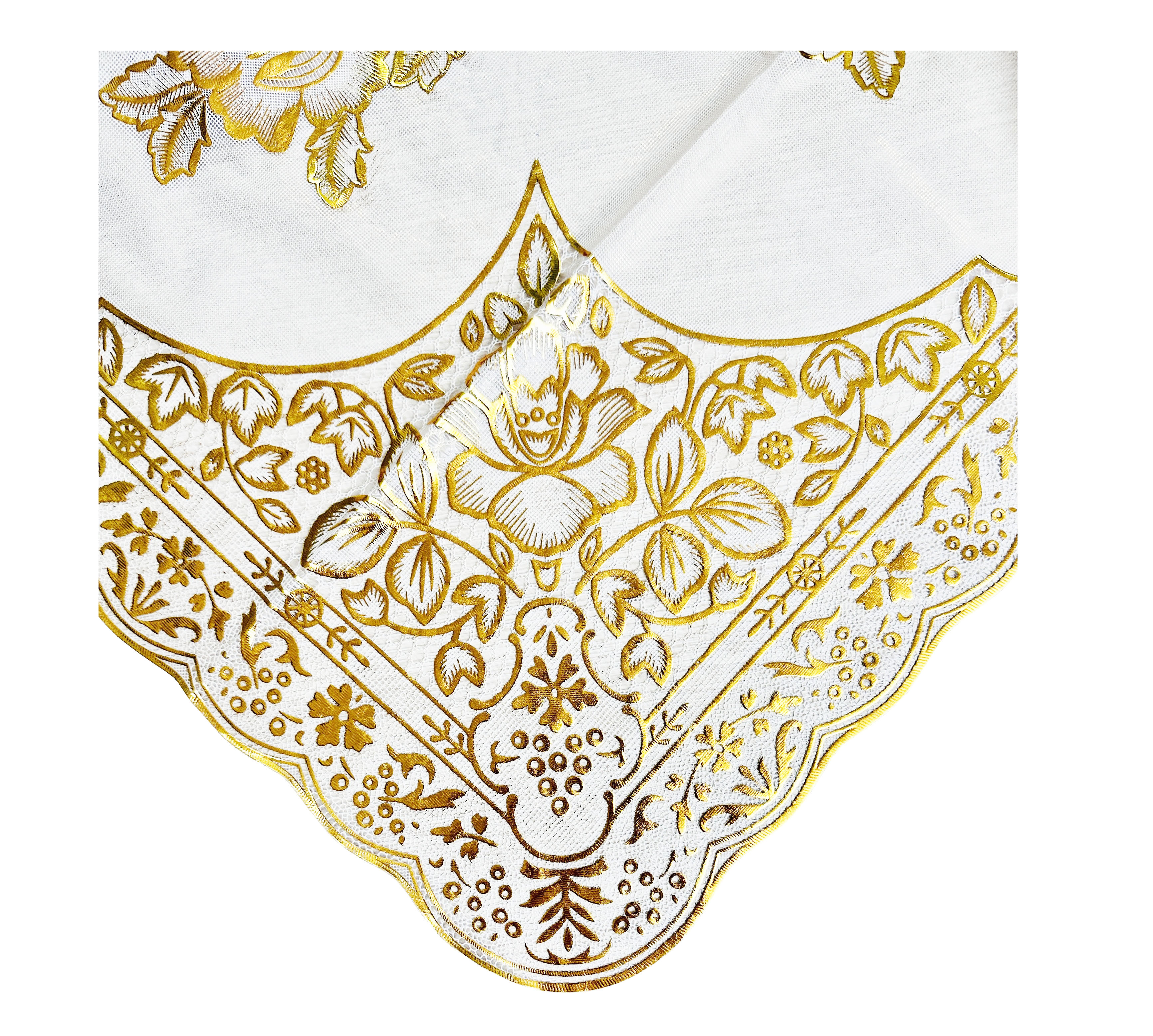 Khăn trải bàn PAULEE WLG-751 hoa văn nhũ vàng (152cm x 228cm)