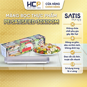Combo 2 Hộp Màng Bọc Thực Phẩm PE SATIS 30cm x 100m Không Chứa Chất Phụ Gia Gây Hại Sức Khỏe Dùng Được Cho Lò Vi Sóng