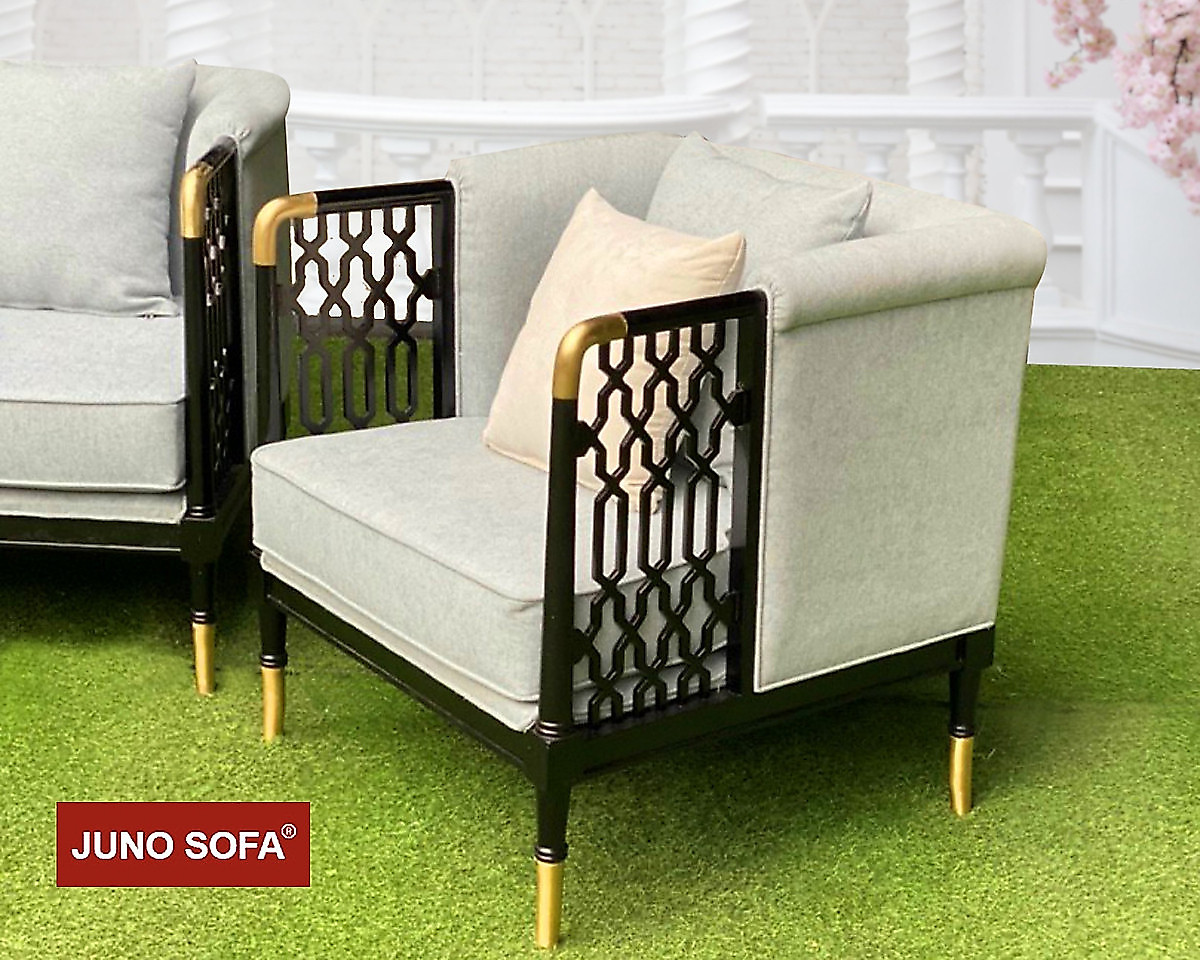 Bộ sofa cao cấp Đông Dương khung đồng Tundo