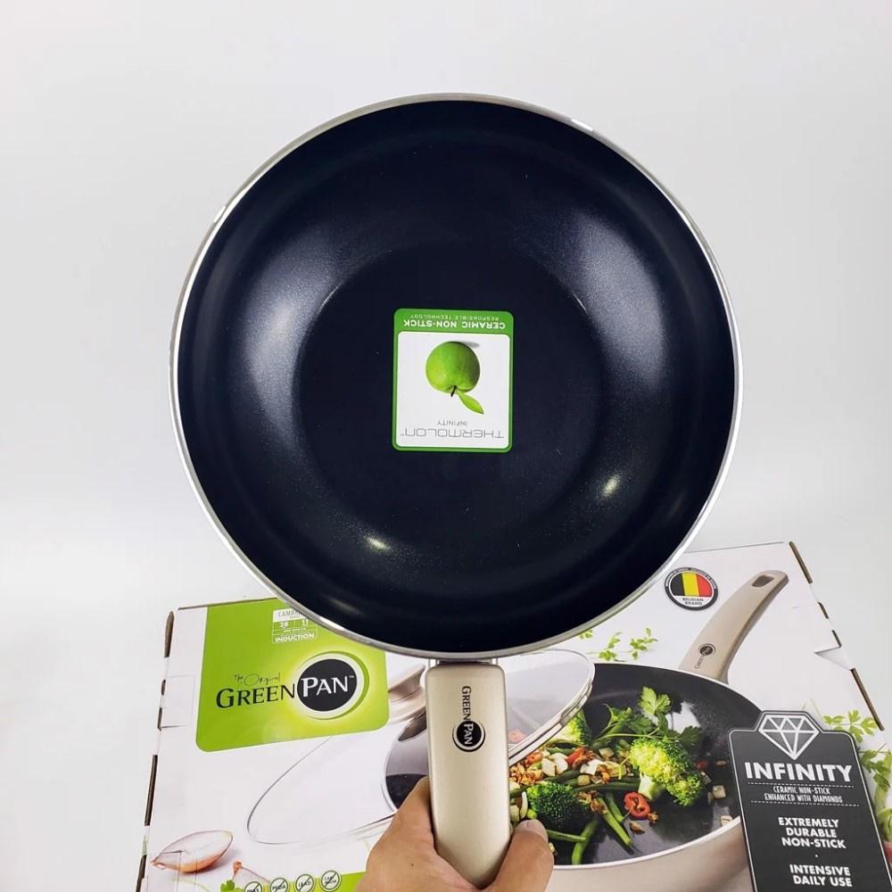Chảo chống dính ceramic cao cấp GreenPan Cam.Bronze 28cm sâu có nắp - 675969