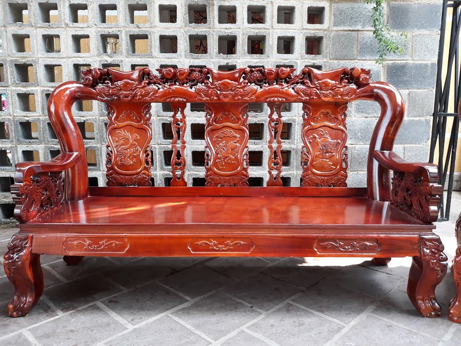 Bộ bàn ghế salon gỗ Tràm Tay 12 Đỉnh Hổ Phù