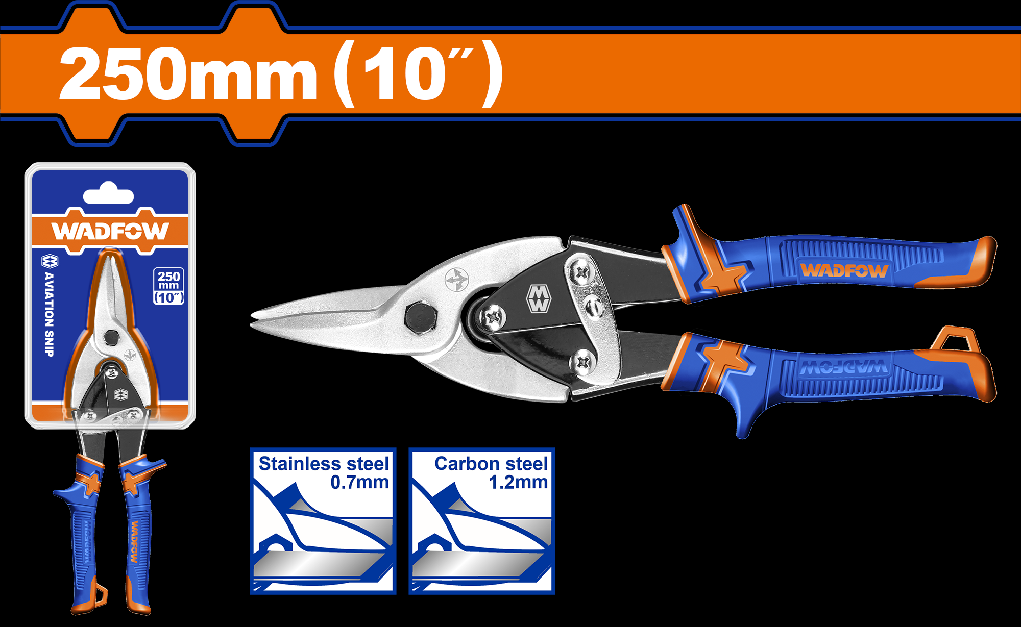 KÉO CẮT TÔN ĐẦU THẲNG 10" WAS2410 WADFOW - HÀNG CHÍNH HÃNG