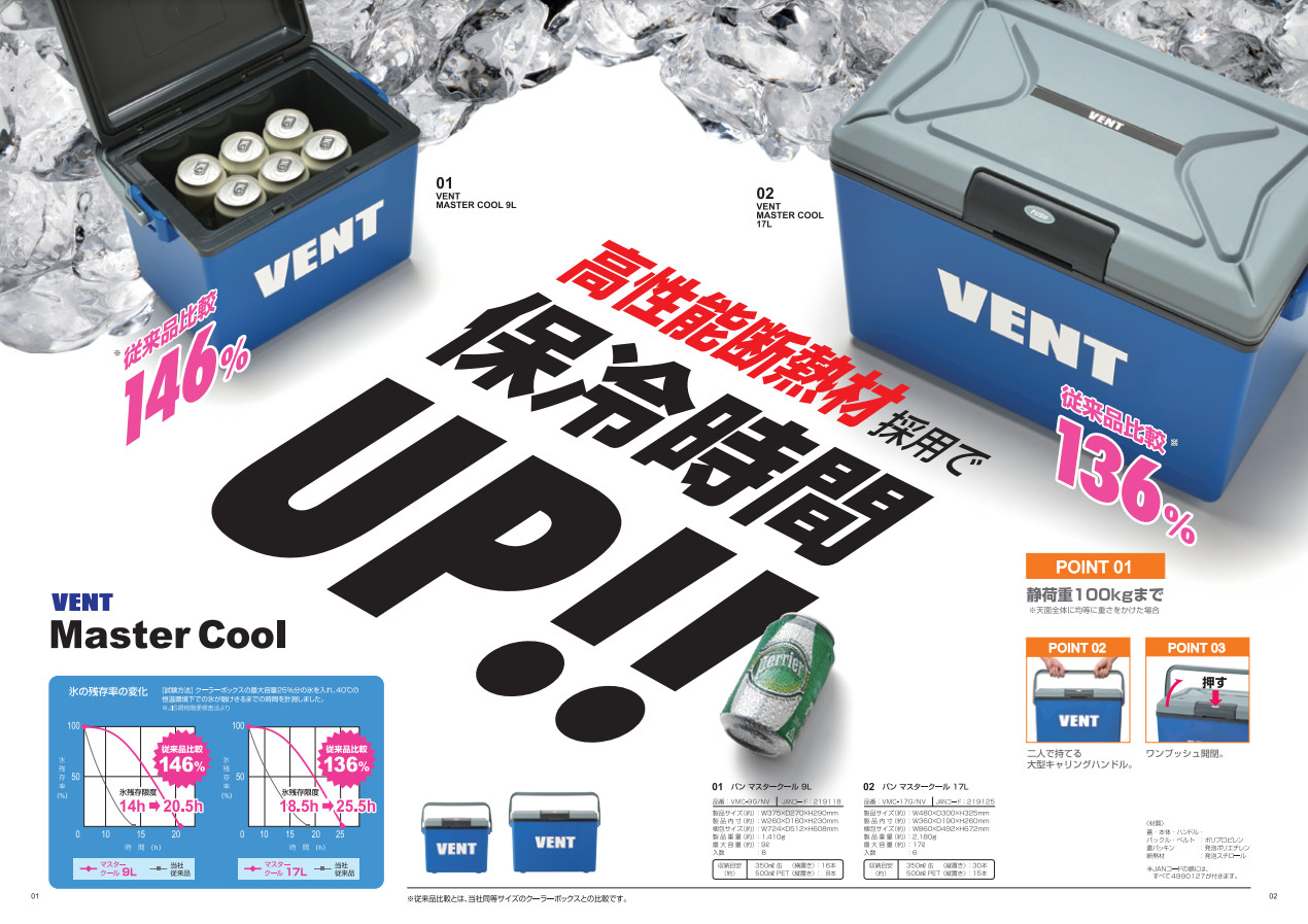 Thùng đựng đá giữ nhiệt đa năng Vent lớp cách nhiệt bằng xốp EPS cao cấp - nội địa Nhật Bản