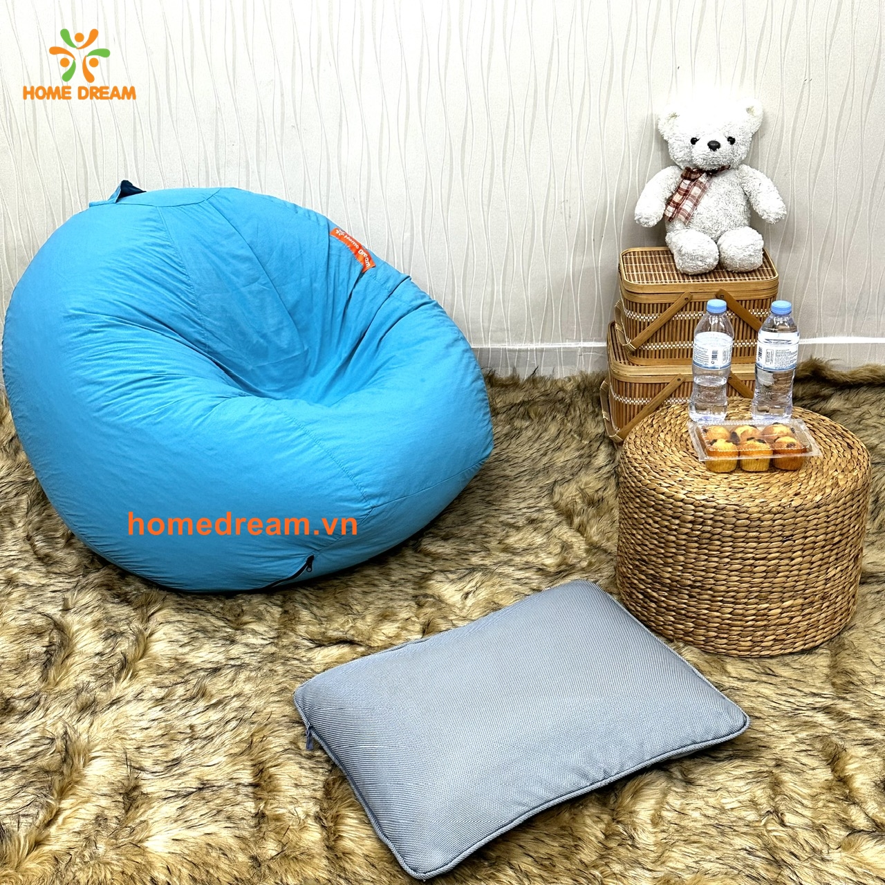 Ghế Lười Giọt Nước Home Dream vải thun Nhật
