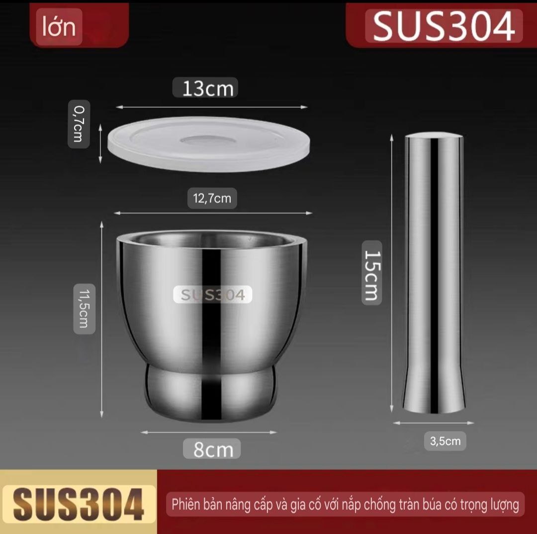 ( Hàng Xịn ) Bộ chày cối Inox sus 304 cao cấp