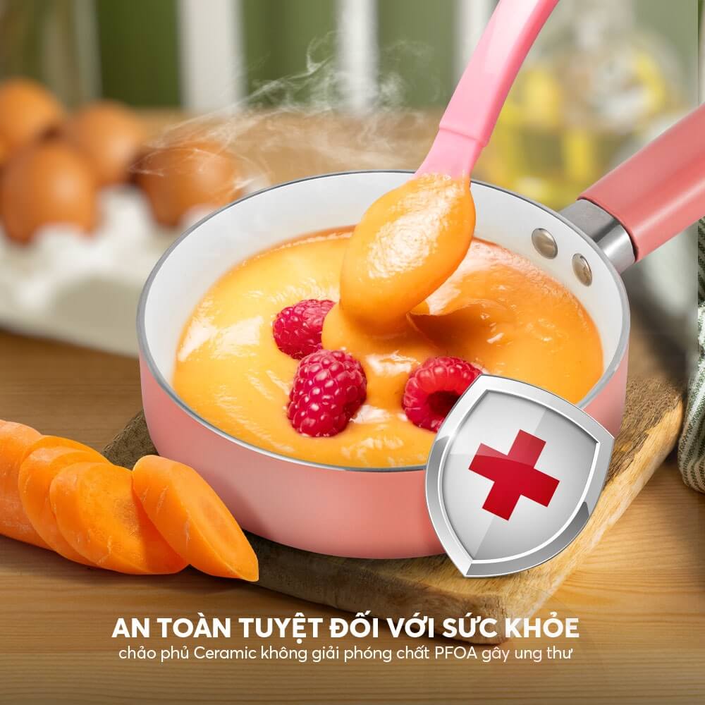 Chảo nhôm chống dính an toàn Elmich Baby EL 5936AP, EL-5935AP, EL-5940YA (16-18cm), dùng cho mọi loại bếp - Hàng chính hãng