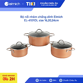 Bộ nồi nhôm chống dính Elmich EL-4101OL size 16,20,24cm