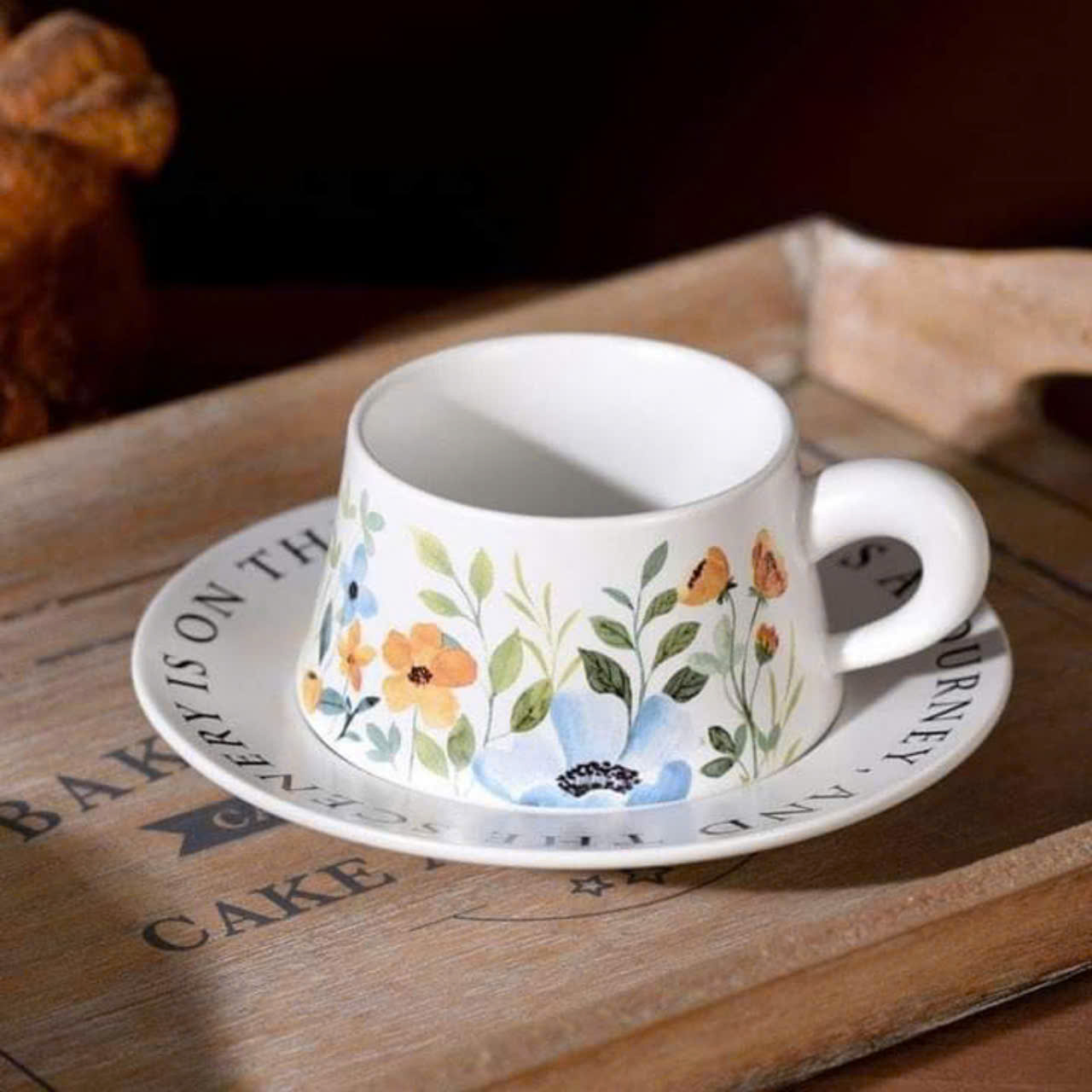 SET 2 TÁCH 2 ĐĨA,2 THÌA TRÀ CHIỀU CAO CẤP UK IVV Hàng chính hãng