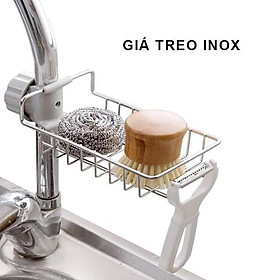 Giá Treo Vòi Đựng Đồ, Giẻ Rửa Chén Bát - Kệ Gắn Vòi INOX Để Đồ Giẻ Rửa Chén Bát 