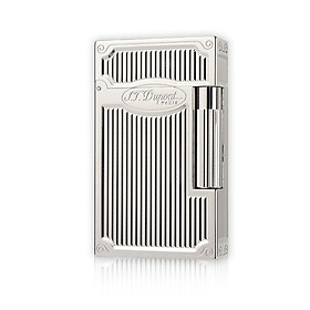 Vỏ Hột Quẹt Bật Lửa Upon Gas Đá D118B Họa Tiết Kẻ Dọc Cách Điệu Hoa Văn 4 Góc Màu Bạc - Dùng Gas Đá Cao Cấp