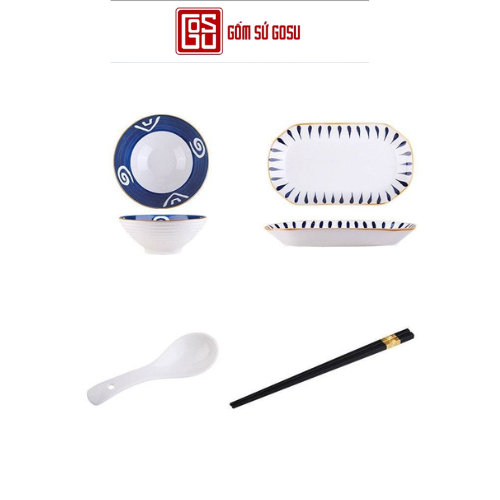 Bộ bát đĩa cao cấp phong cách Nhật Bản kèm hộp đựng sang trọng