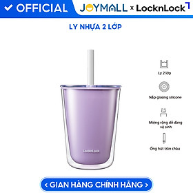 Ly nhựa 2 lớp LocknLock Bubble Tea Cold Cup HAP529 720ml, Hàng chính hãng, kèm ống hút trân châu - JoyMall