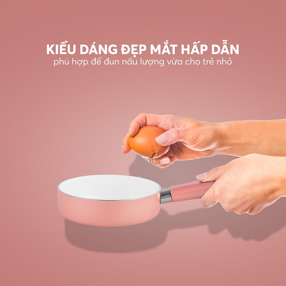 Chảo nhôm chống dính an toàn Elmich Baby EL 5936AP, EL-5935AP, EL-5940YA (16-18cm), dùng cho mọi loại bếp - Hàng chính hãng