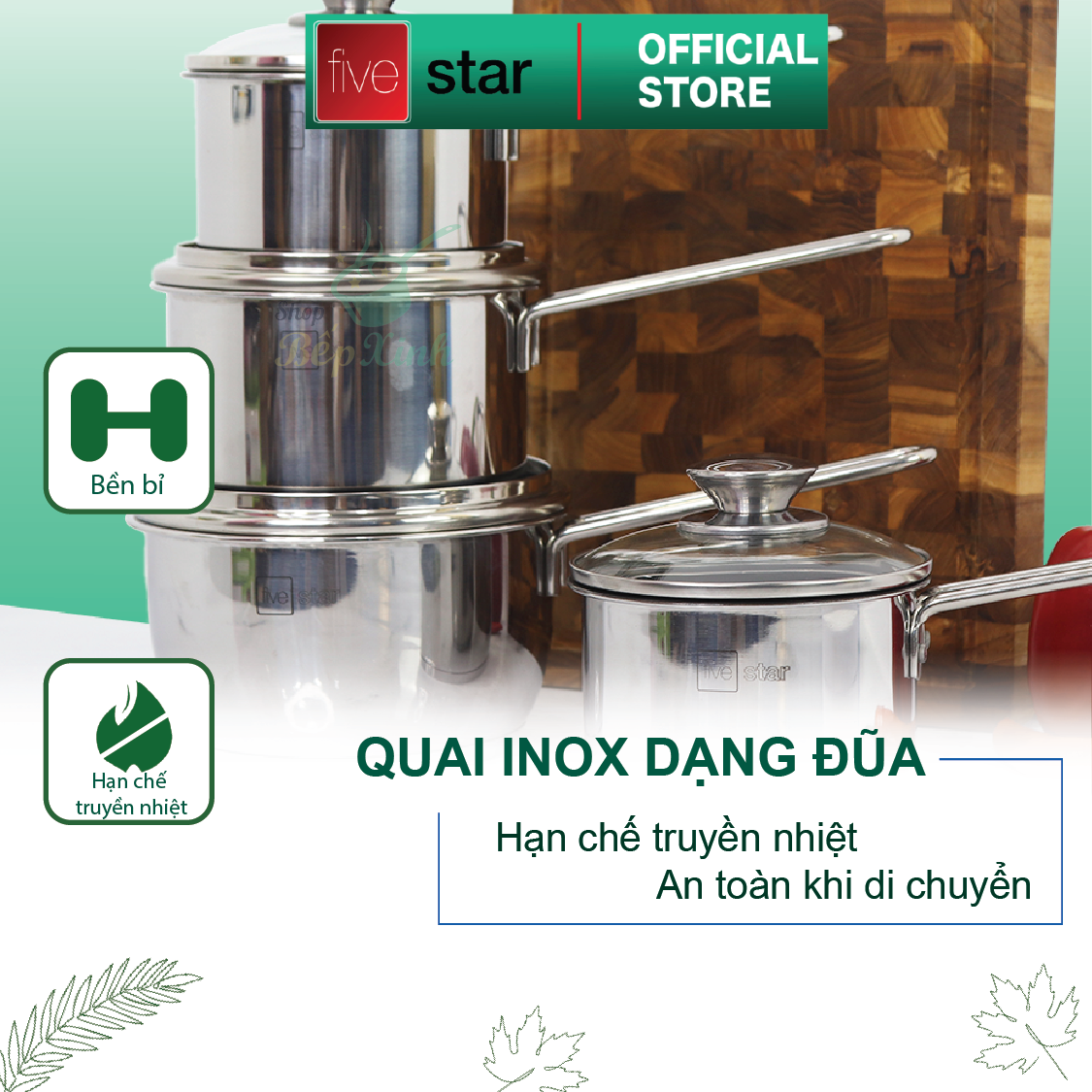 Quánh 3 đáy inox 430 Standard nắp kính bếp từ FSQ14001 (14cm)