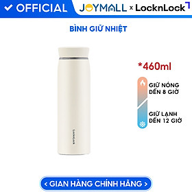 Bình giữ nhiệt LocknLock Feather Light Ring màu ngà LHC4244IVY 460ml - Hàng chính hãng, có khay lưới lọc trà - JoyMall
