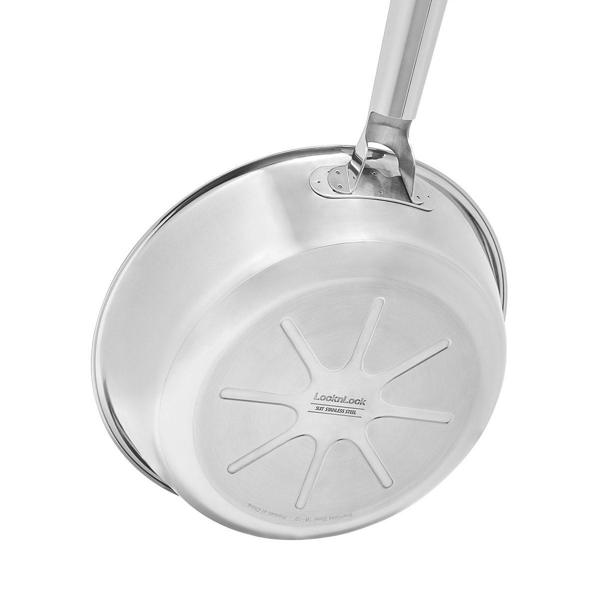 Chảo SUIT STS LocknLock - hệ thống khóa dầu - Thép không gỉ - Thiết kế móc treo - Dùng bếp từ - Màu tự nhiên