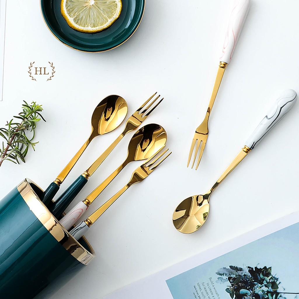 Thìa cafe - Nĩa(Rĩa) size Bé | THÌA NĨA INOX CÁN SỨ