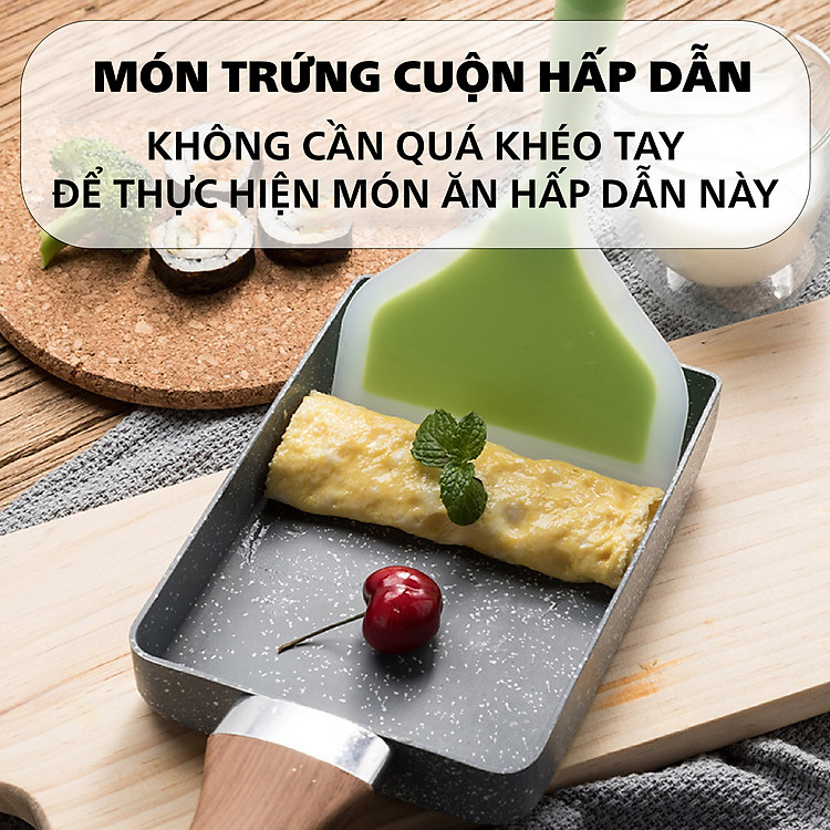 Chảo Vuông Chảo Đá Chống Dính Làm Bánh Chống Dính Vân Đá Dùng Được Trên Mọi Loại Bếp Chảo Đúc Bằng Đá Ceramic