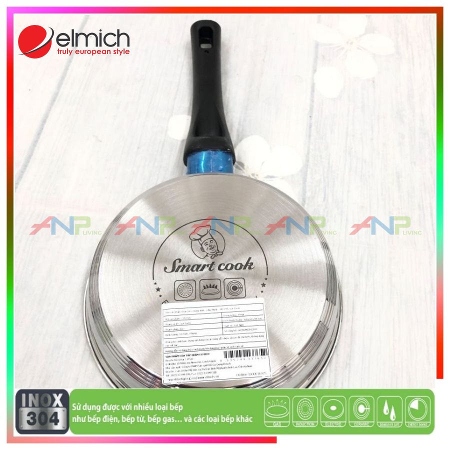 CHẢO INOX 3 ĐÁY CHỐNG DÍNH ELMICH SMARTCOOK MAX B (Size 16 - 20 - 24 - 26cm) - Hàng Chính Hãng