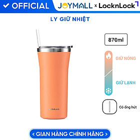 Bình giữ nhiệt LocknLock Daily Essential 870ml màu san hô LHC4325YRED, Hàng chính hãng, thép không gỉ - JoyMall