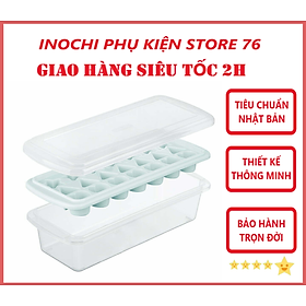 Khay Làm Đá Viên Kari Có Hộp Đựng Và Nắp Khử Mùi Tủ Lạnh Sản Xuất Theo Tiêu Chuẩn Xuất Nhật Bản , EU Đảm Bảo An Toàn Sức Khỏe Người Sử Dụng- Chính Hãng Inochi ( Tặng kèm khăn lau pakasa) Giao màu ngẫu nhiên