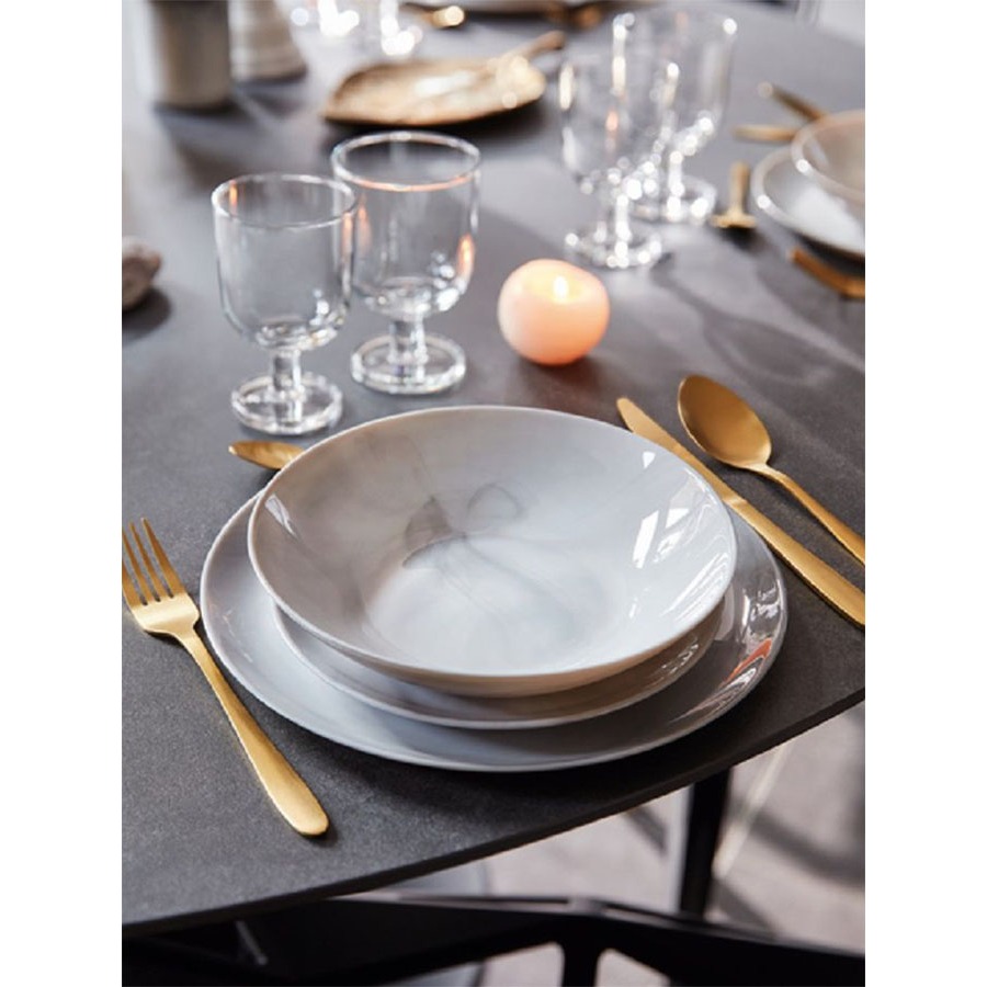 Đĩa sâu thủy tinh Luminarc Diwali Granit Marble 20cm kháng vỡ, chịu nhiệt - Bộ 3 cái - P9835
