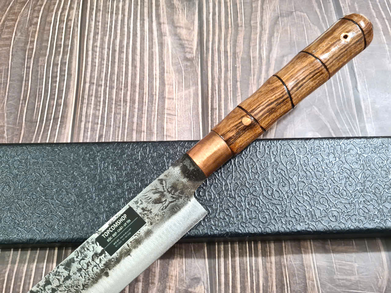 DAO BẾP PHÚC SEN - DAO BẾP SASHIMI MẶT HOA VĂN MÃ Sk1 N4