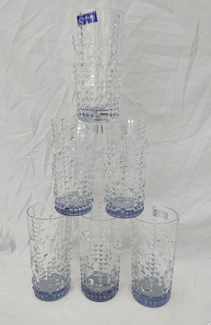 BỘ 6 LY UỐNG NƯƠC THỦY TINH CAO CẤP CHỊU NHIỆT 355ML HẠT NỔI - VD51