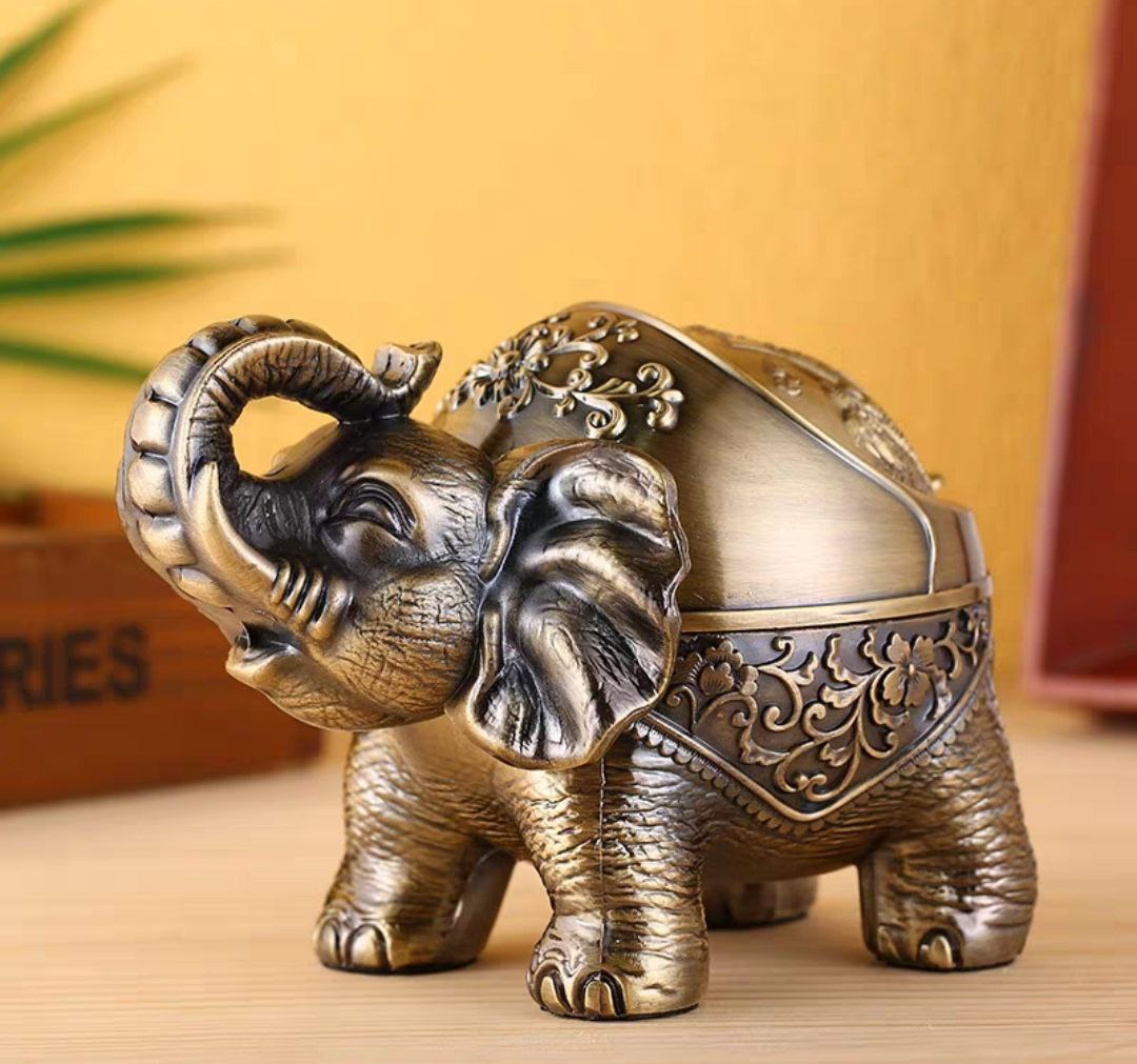 gạt tàn chú voi đứng bằng đồng ( tặng sét 4 cọ vệ sinh vòi ám nội địa nhật )