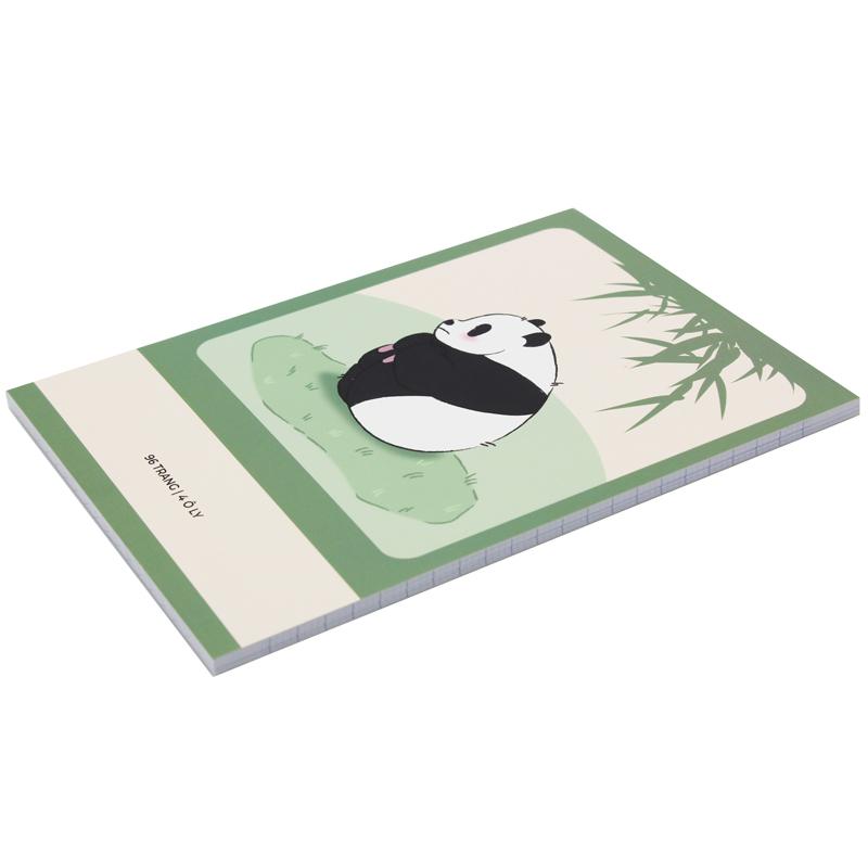 Combo 10 Tập Học Sinh Fluffy Panda - Miền Nam - 4 Ô Ly - 96 Trang 80gsm - The Sun 02 - Tặng Nhãn Vở Kèm Sticker