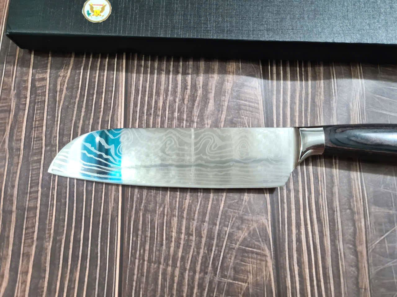 DAO - DAO BẾP NHẬT BẢN SANTOKU THÉP DAMASCUS MÃ A8 DT116 nt topcomshop vn