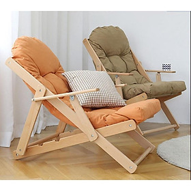 Ghế Thư Giãn Gỗ Cao Cấp Có Đôn Gác Chân
