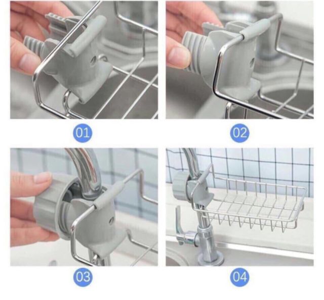 Giá treo vòi đựng giẻ rửa bát bằng inox
