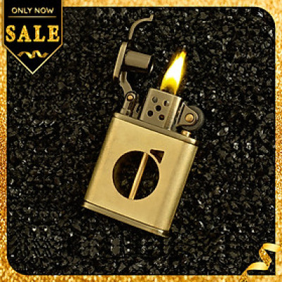 Vỏ Hột Quẹt Bật Lửa Xăng Zorro Z598 Làm Bằng Đồng Nguyên Khối Màu Vàng - Dùng Xăng Bấc Đá Cao Cấp