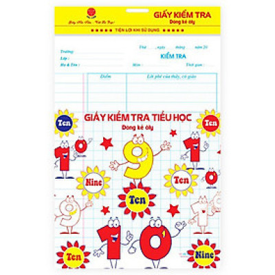 Giấy kiểm tra tiểu học Giấy Hải Tiến 4 ô ly vuông khổ 170 x 240mm 15 tờ đôi 1411
