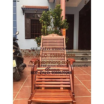 ghế lười gỗ gõ đỏ 2 dây