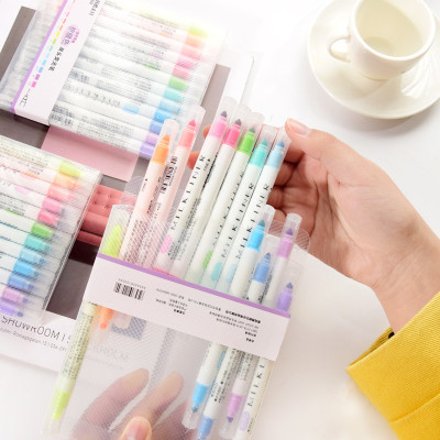 Set 12 Bút Highlight Đánh Dấu Milkliner 2 Đầu