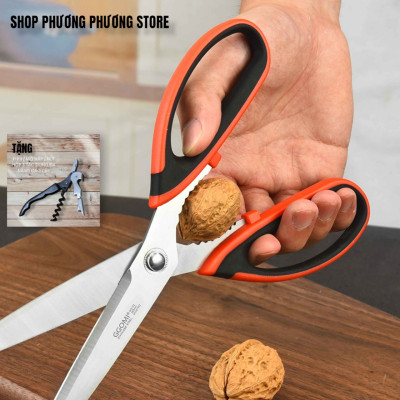 Kéo HÀN QUỐC Kéo Cắt Thịt Cắt Rau Quả Đa Năng ( Tặng Khui Hộp 3 in 1 )