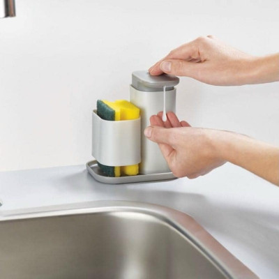 Bình bơm xà phòng kèm ngăn đựng miếng rửa chén Joseph Joseph Duo Hàng chính hãng