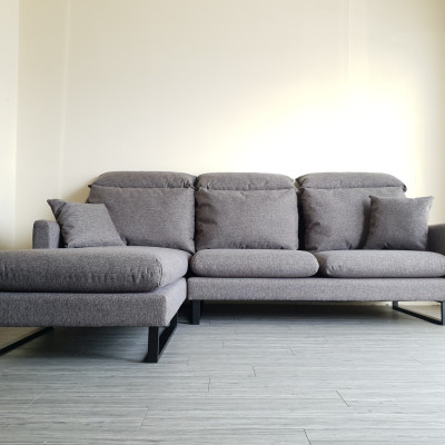 Sofa bed góc L Juno sofa màu xám, kem