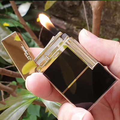 Vỏ Hột Quẹt Bật Lửa Upon D152V Họa Tiết Nền Đen Vàng Tuyệt Đẹp, Sủ Dụng Ga Đá Cao Cấp