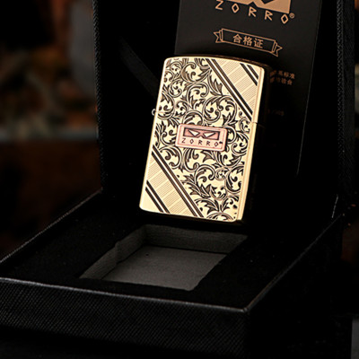 Vỏ Hột Quẹt Bật Lửa Xăng Đá Zorro Z2-1045 Họa Tiết Hoa Văn Cổ Điển - Nhiều Màu (Không Sẵn Xăng)