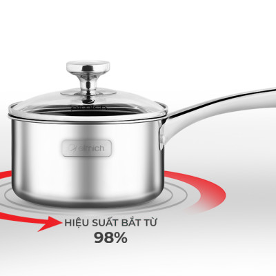 Elmich Quánh Inox 2 lớp chống dính đáy liền Tri-max EL-3783 size 14cm