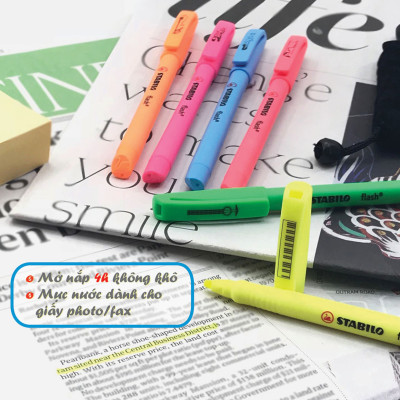 Hộp 10 cây bút dạ quang STABILO FLASH - Hồng (56)