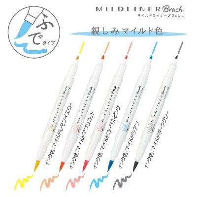 Viết Dạ Quang Zebra Mildliner Brush đầu cọ 10 MÀU MỚI 