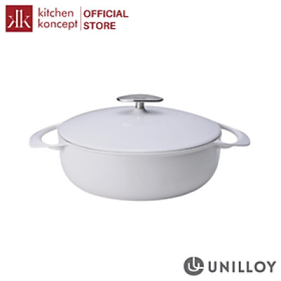 Unilloy - Nồi gang màu trắng - 24cm (3.2L)